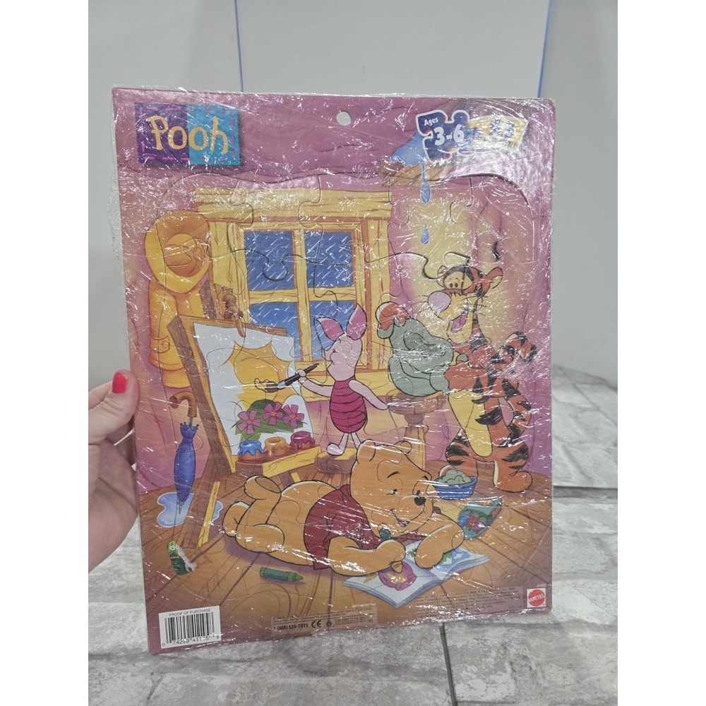 Vintage Pooh 1997 Puzzle Mattel 25pcs Piglet Painting Pooh with Tigger Ages 3-6